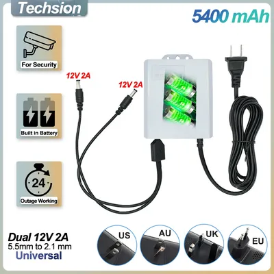Outdoor Dual 12V 2A Output UPS Monitoring Power Outage Endurance Power Supply 5400 MAh Built-in