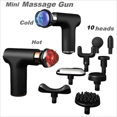 6 Gears 10 Heads Heating Cooling Multifunctional Massage Gun 10kgs Massage Force 8mm massage depth