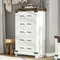 Farmhouse 5 Drawers Dresser Chests for Bedroom, 48" Tall Wood Rustic Chest of Drawers/w Thick Plank