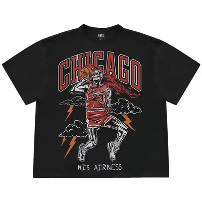 American Heavy Tide Brand Full Frame Size Skull Print Basketball Men's and Women's Loose
