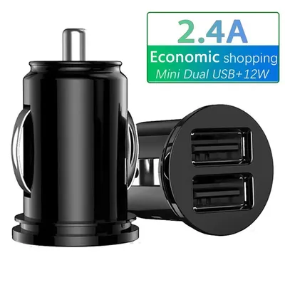 Mini Car Charger 2.4A Dual USB Fast Charging Universal Mobile Phone in Car Charge Tablet GPS For