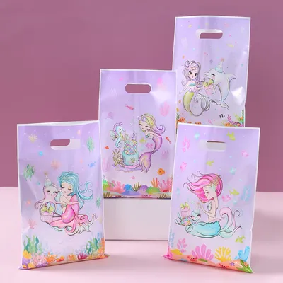 Little Mermaid Gift Cookies Desserts Candy Bags Birthday Party Decor Kids Wedding Party Supplies