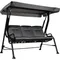 3-Seat Patio Swing Chair, Outdoor Swing Glider with Adjustable Canopy, Removable Thicken Cushion,