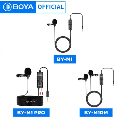 BOYA Condenser Professional Lavalier Lapel Microphone BY-M1/M1PRO/M1DM for PC iphone Camera YouTube
