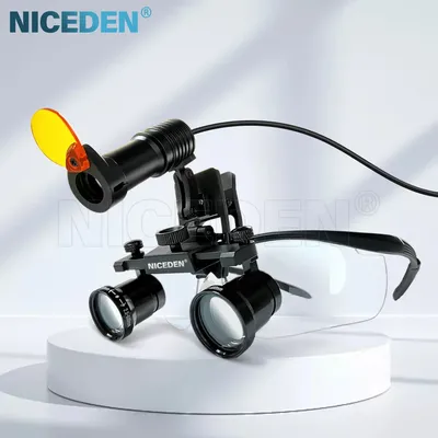 NICEDEN 2.5X and 3.5X 2 in 1 Dental Surgical Magnifier glasses With 5W Headlight SOperation