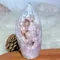 High Quality Healing Natural Crystals Pink Amethyst Flower Agate Geode Free Form Druzy Cluster Home