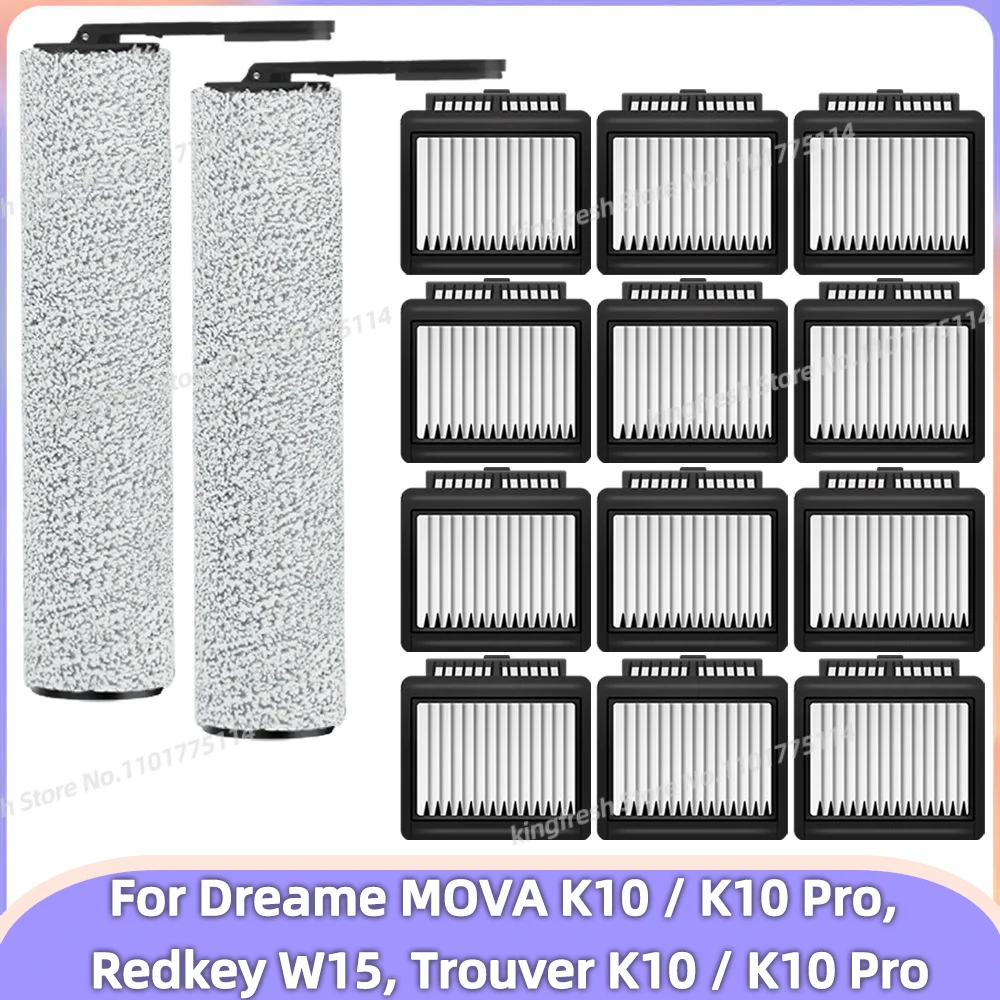 Compatibile con Dreame MOVA K10 / K10 Pro, Trouver K10 / K10 Pro, Redkey W15, MOVA 2.0 Pro Parti per aspirapolvere Spazzola principale Filtro HEPA Accessori