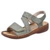 Sandale RIEKER, Damen, Gr. 39, grün (schilfgrün), Nubuklederimitat, Bast, klassisch, Schuhe, Sommerschuh, Riemchensandale, Sandalette mit Klettverschlüsse