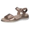 Riemchensandale CAPRICE, Damen, Gr. 40, grau (taupe metallic), Leder, casual, Schuhe, Keilsandalette, Sommerschuh, Bequemschuh in Metallic-Optik
