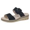 Pantolette CAPRICE, Damen, Gr. 39, blau (dunkelblau), Nubukleder, casual, Schuhe, Keilabsatz, Bequemschuh, Schlüpfschuh mit Zierschnalle, Weite H