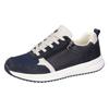 Sneaker WALDLÄUFER "H-MATTI", Herren, Gr. 10 (44,5), blau (dunkelblau, weiß), Veloursleder, Textil, sportlich, Schuhe, Schnürschuh, Halbschuh in Komfortweite H (= sehr weit)