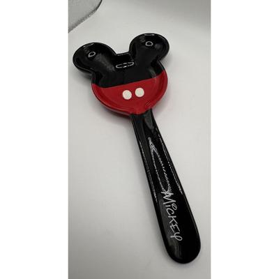 Disney Kitchen | Disney Mickey Mouse Figural Spoon Rest Ceramic Utensil Holder Decor 10” | Color: Black/Red | Size: Os