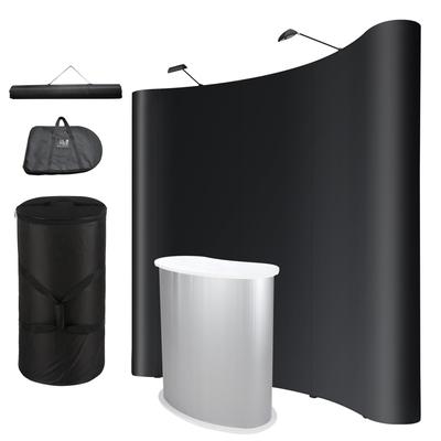 InstaHibit 10x8 Ft Pop Up Backdrop Booth Stand w/ Podium Table Counter Tradeshow - One-size