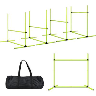 TEMU 4 Piece Hurdle Set Adjustable Slalom Poles With Carrying Bag, Plastic Agility Equipment For Dogs Obstacle Training Poles Set For Coordination & Speed Training Image