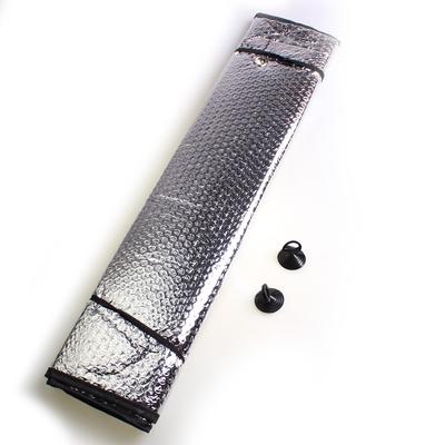 TEMU 1pc Dual-sided Aluminum Foil Car Sun Shade - Heat Insulation & Uv Protection, Fits Most Vehicles Image