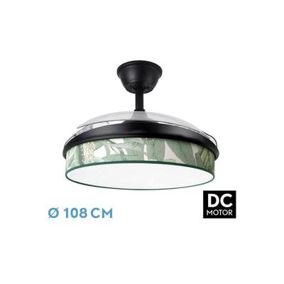 Fabrilamp - Ventilator dc fashion 72w schwarz/grün Blatt 108d 3aspas 7200lm 3000k,4000k,6000k Image