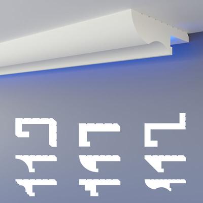 Led Schattenfugen Profil Stuckleisten, indirekte Beleuchtung xps Styropor Trockenbau Image