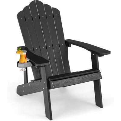 Adirondack Gartenstuhl mit Getränkehalter, Gartensessel mit Komfortabler Rücklehne & Breiten Image