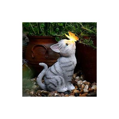 Ymyny - Crediri Katzen-Gartendekorationen, dekorative Schmetterlinge, Solarleuchten für draußen, Image