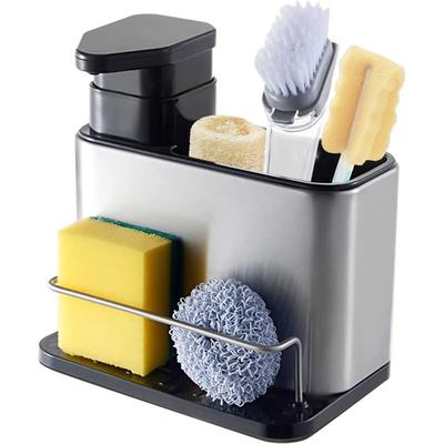 Küchenspüle-Organizer, Spülmittelspender mit Schwammhalter und Bürstenhalter, Image