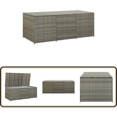 Gartenbox Poly Rattan 180x90x70 cm Grau - Gartenbox - Auflagenbox - Gartenmöbel - Outdoor Box Image