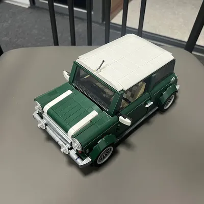 Technisches Auto Mini Modell grün Picknick Auto Urlaub Serie DIY Spielzeug Bausteine Geschenk für Image
