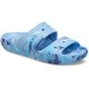 Pantolette CROCS "Classic Marbled Sandal", Damen, Gr. 39, blau (hellblau), Croslite, casual, Schuhe, mit Tieffußbett