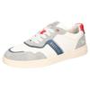 Sneaker MUSTANG SHOES, Herren, Gr. 41, grau (sanftes weiß, grau), Lederimitat, kontrastfarbene Details, casual, Schuhe, Retro Sneaker, Schnürschuh mit Kontrastbesätzen