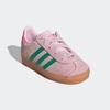 Sneaker ADIDAS ORIGINALS "GAZELLE COMFORT CLOSURE ELASTIC LACES KIDS", Gr. 25, clear pink, court grün, bliss pink, Leder, sportlich, Schuhe, für Kinder