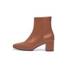 Schlupfboots HENRY STEVENS "Audrey AB50 Businessschuh", Damen, Gr. 37, braun, Leder, klassisch, Schuhe, Damen Stiefelette mit Absatz handgefertigt, Lederschuhe