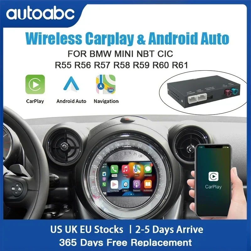 AUTOABC Drahtlose Carplay Android Auto Für BMW Mini NBT CIC R55 R56 R57 R58 R59 R60 Modul Spiegel Link AirPlay Unterstützung Kamera Image