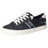 Slip-On Sneaker MUSTANG SHOES, Herren, Gr. 50, blau (navy, weiß), Lederimitat, sportlich, Schuhe, mit stylischem Seitenstreifen, Freizeitschuh, Halbschuh, Schnürschuh