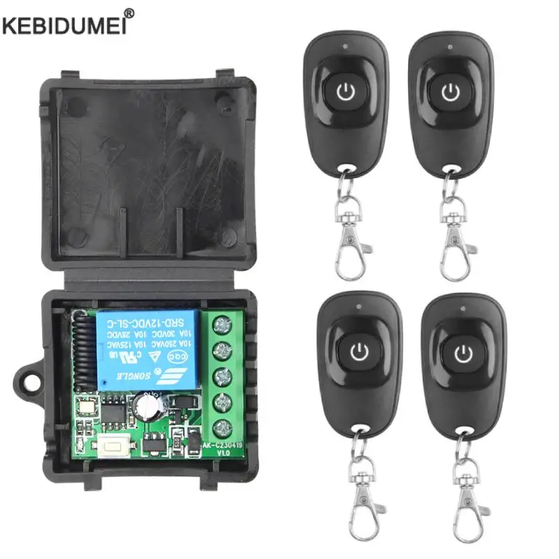 433MHz DC 12V 1ch Relais modul Empfänger ev1527 Funk fernbedienung schalter für Garagentor Motor Licht Lampe DIY Image