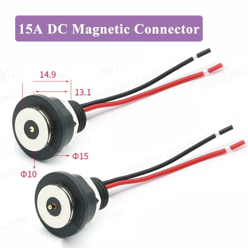 15 A DC-Magnetstecker mit Leitung, wasserdichte Gewindeklemmen, CX, 1,2 m, Ladekabel, Magnetkontakte, männlich und weiblich Image