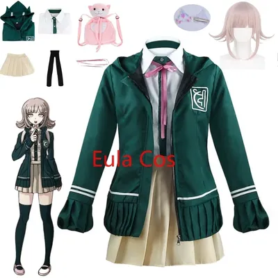 Nanami Chiaki Cosplay Anime Dangan ronpa Cosplay Kostüm High School Studenten Uniform Jacke kurzen Image
