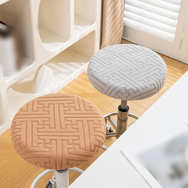 1PC Runde Hocker Elastische Kissen Abdeckung Staubdicht Tragen-beständig Stuhl Abdeckung Weiche Bar Dreh Sitz Schutzhülle Hause textil Image