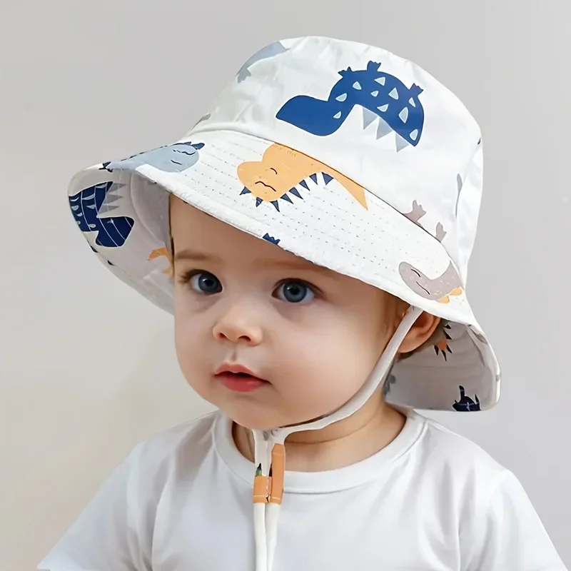 1 leichter Cartoon-Eimerhut für Kinder – sonnenbeständig und atmungsaktiv, niedliches Cartoon-Design, verstellbarer Kinnriemen, Image