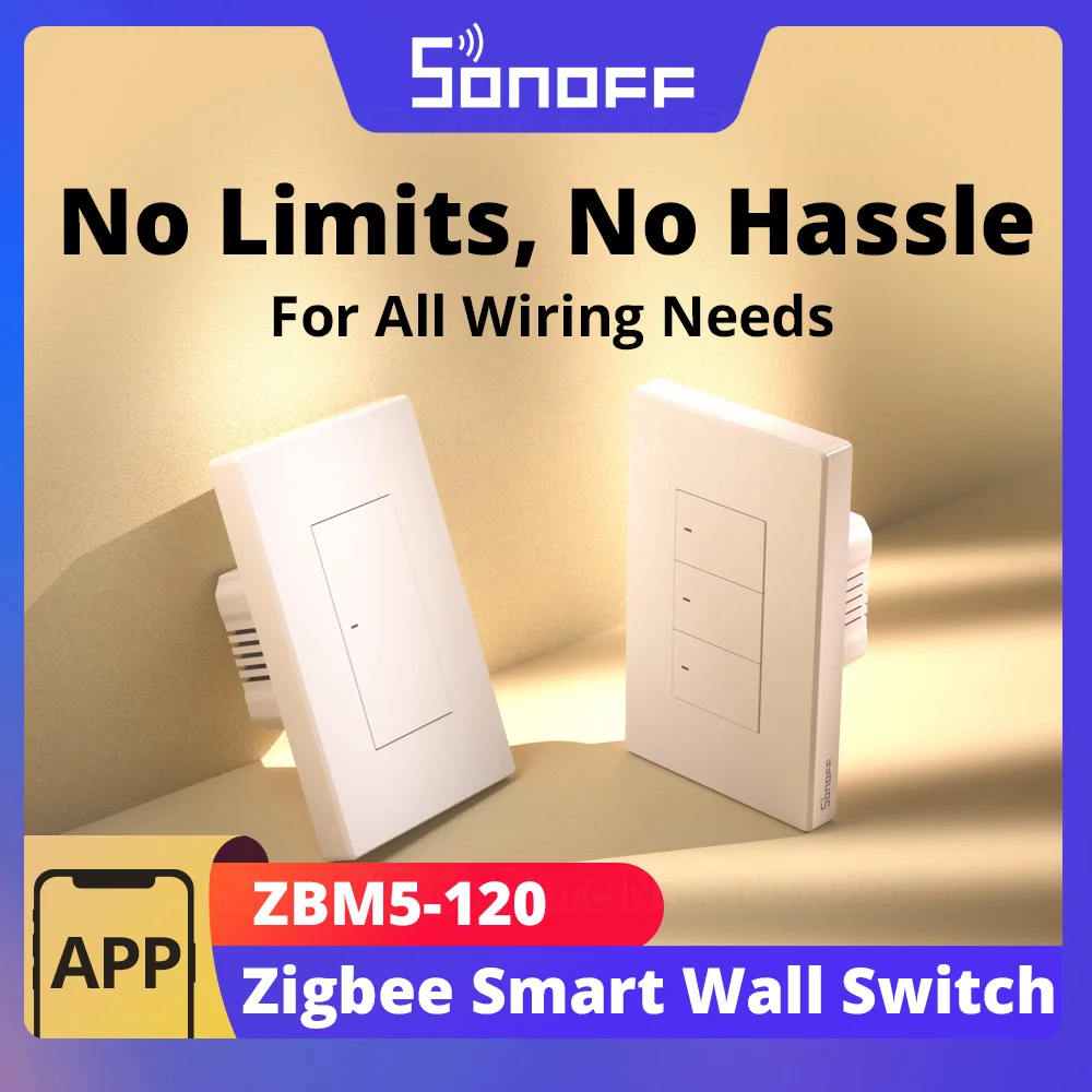SONOFF ZBM5-120 Zigbee Smart Wandschalter Sprachsteuerung über eWeLink App Alexa Google Kein Neutralleiterrelais Detach Smart Scene Image