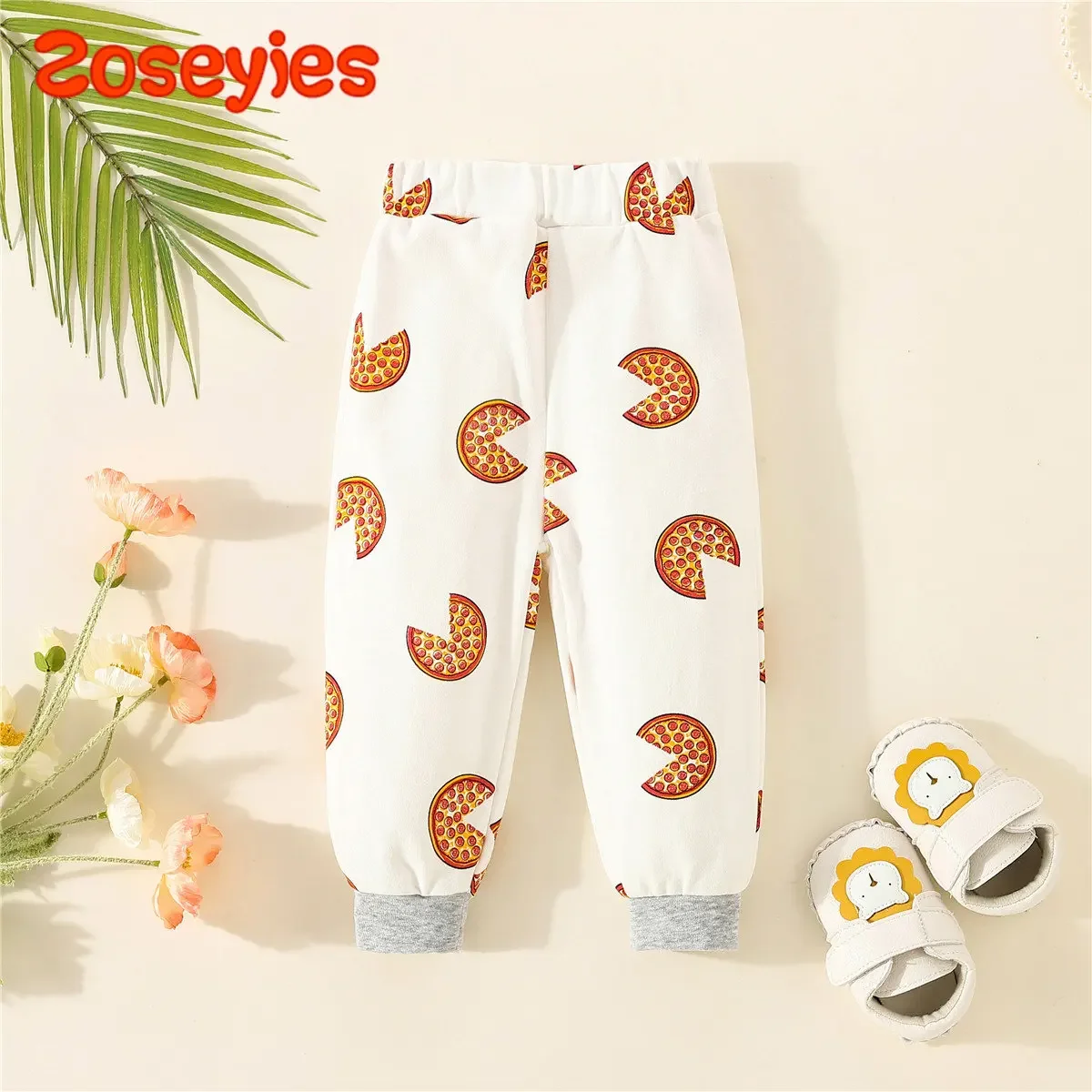 Frühling und Sommer 2023 Die neuen Pizza-Graffiti-Baby-Sport hosen für Jungen und Mädchen sind für Jungen von 6 Monaten bis 3 Jahren geeignet Image