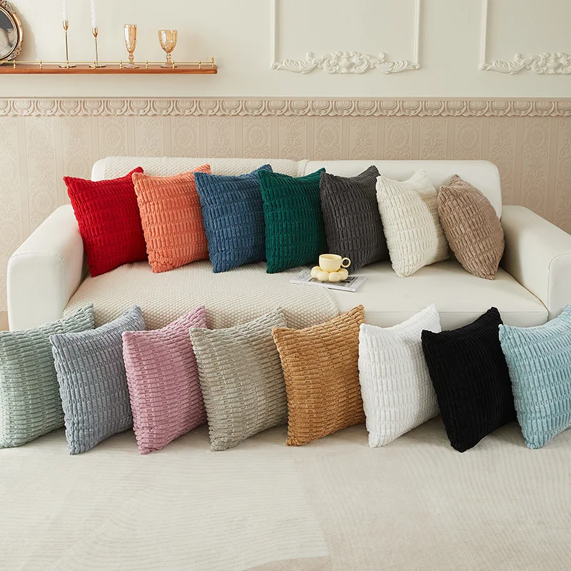 Flamelette Cord-Kissenbezug-Set, wendbar, gerippter Samt-Kissenbezug, seitlicher Luxus-Samt-Kissenbezug, Sofa, Bett, Heimdekoration Image