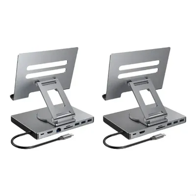 8/9 in 1 Dockingstationen Tablets Ständer Halter USB Typ C USB3.2 Kartenleser 3,5 mm faltbarer Image