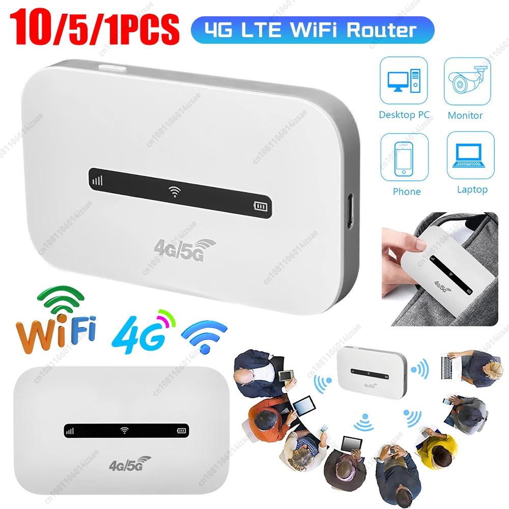 1/5PCS 4G LTE Mobile WiFi Router 4G Wireless Pocket WiFi Router Tragbare Mobile Hotspot 150Mbps für Home Office Auto Reisen Image