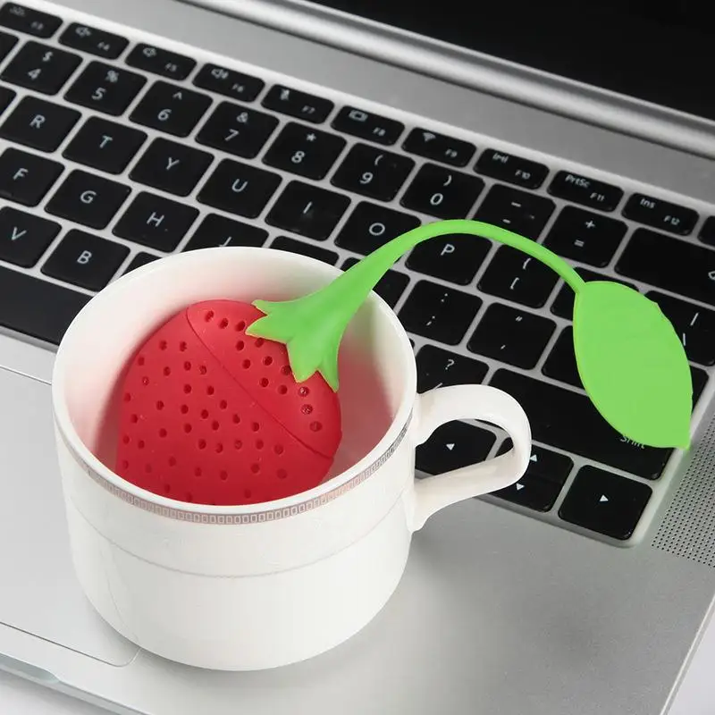 1/3 stücke Neue Silikon Tee-ei Kaffee Filter Erdbeere Tee beutel Silikon Tee Ball Halter Teekanne Gadgets Kräuter Gewürz filter