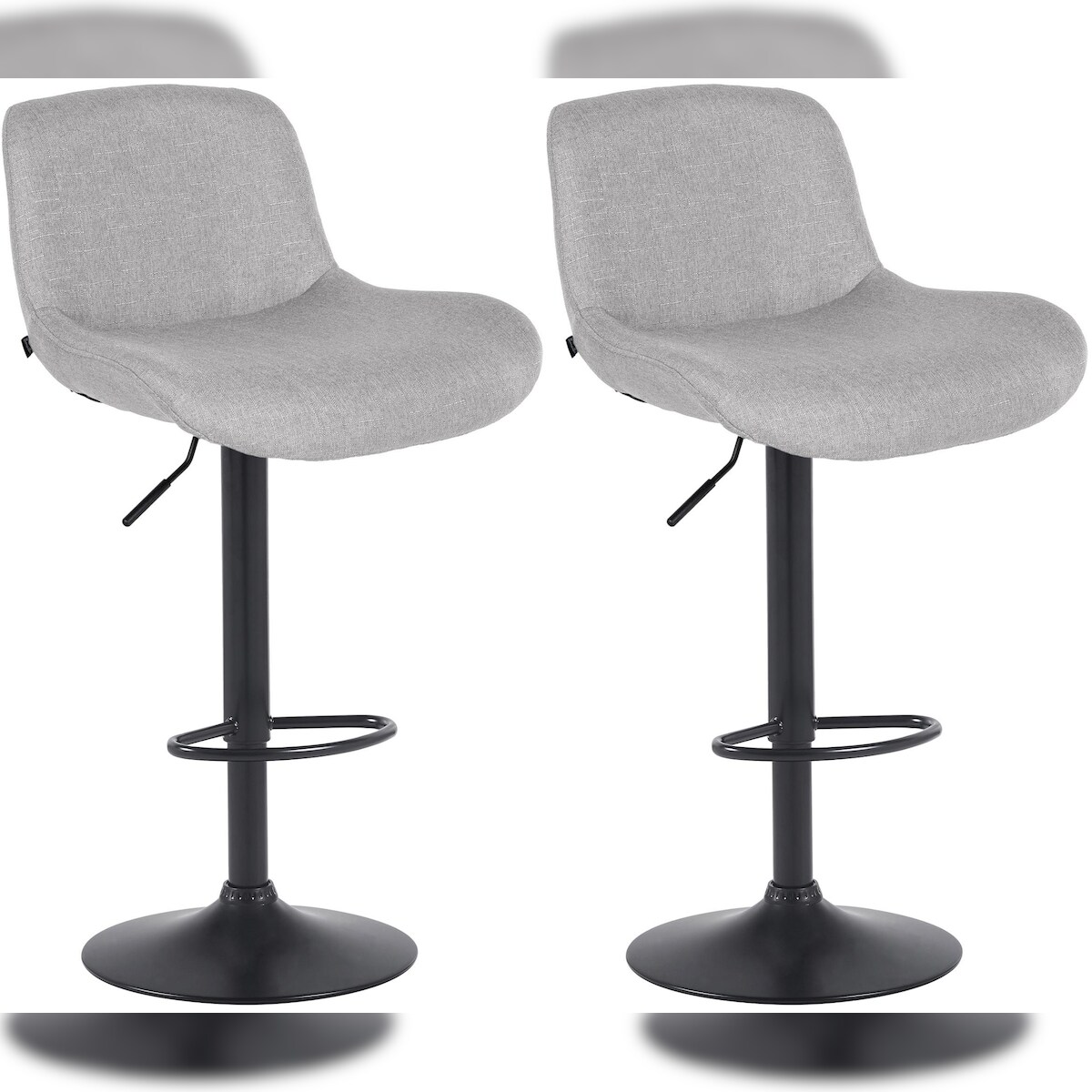 CLP 2er Set Barhocker Solon Schwarz hellgrau/Stoff Image