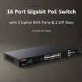 Switch PoE Gigabit Ethernet a 16 porte con 2 porte Gigabit uplink e 2 porte SFP Plug and Play Switch di rete PoE+ a 16 porte non gestito