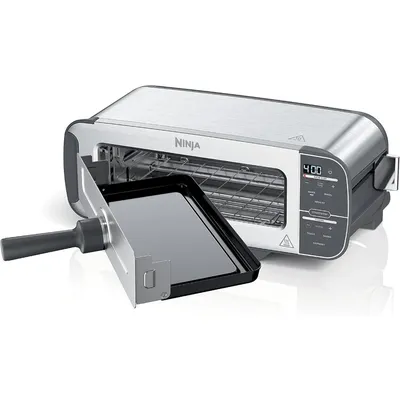 Foodi 2-in-1 Flip Toaster, 2-Slice Capacity, Compact Toaster Oven, Snack Maker, Reheat, Defrost,