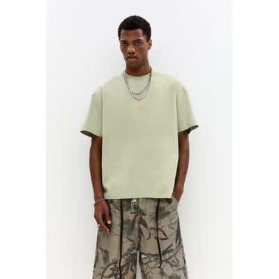 Green T-Shirt With Embroidered Flowers