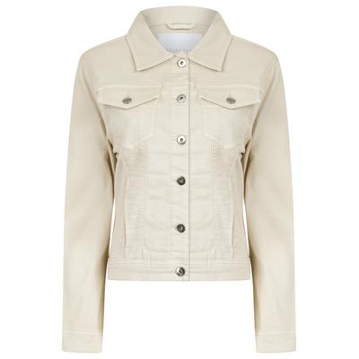Coats / Jackets Feather Women's Stretch Cotton Denim Jacket in Ivory - Amara Reya / 12 - Tokyo Laundry