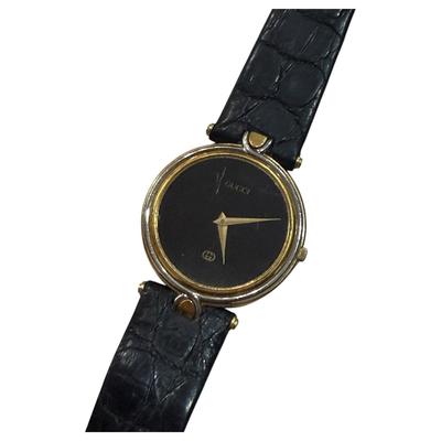 Gucci Accessories | Vintage Gucci 4500m 32mm Mens Quartz Watch Designer 18kt Gold Black Dial Read | Color: Black/Gold | Size: Os