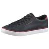 Sneaker TOMMY HILFIGER "TH HI VULC CORE LOW LEATHER", Herren, Gr. 48, blau (dunkelblau), Leder, Lederimitat, unifarben mit Farbeinsatz, sportlich, Schuhe, Freizeitschuh, Halbschuh, Schnürer mit gepolstertem Schaftrand